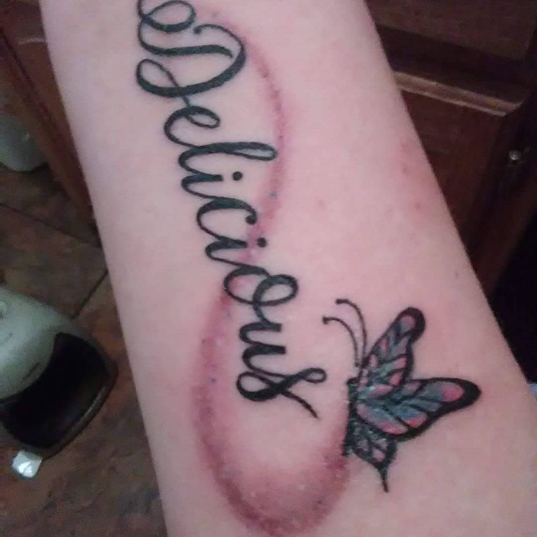 Tattoo by @a_a_ron_tattoos — lettering_script, realism