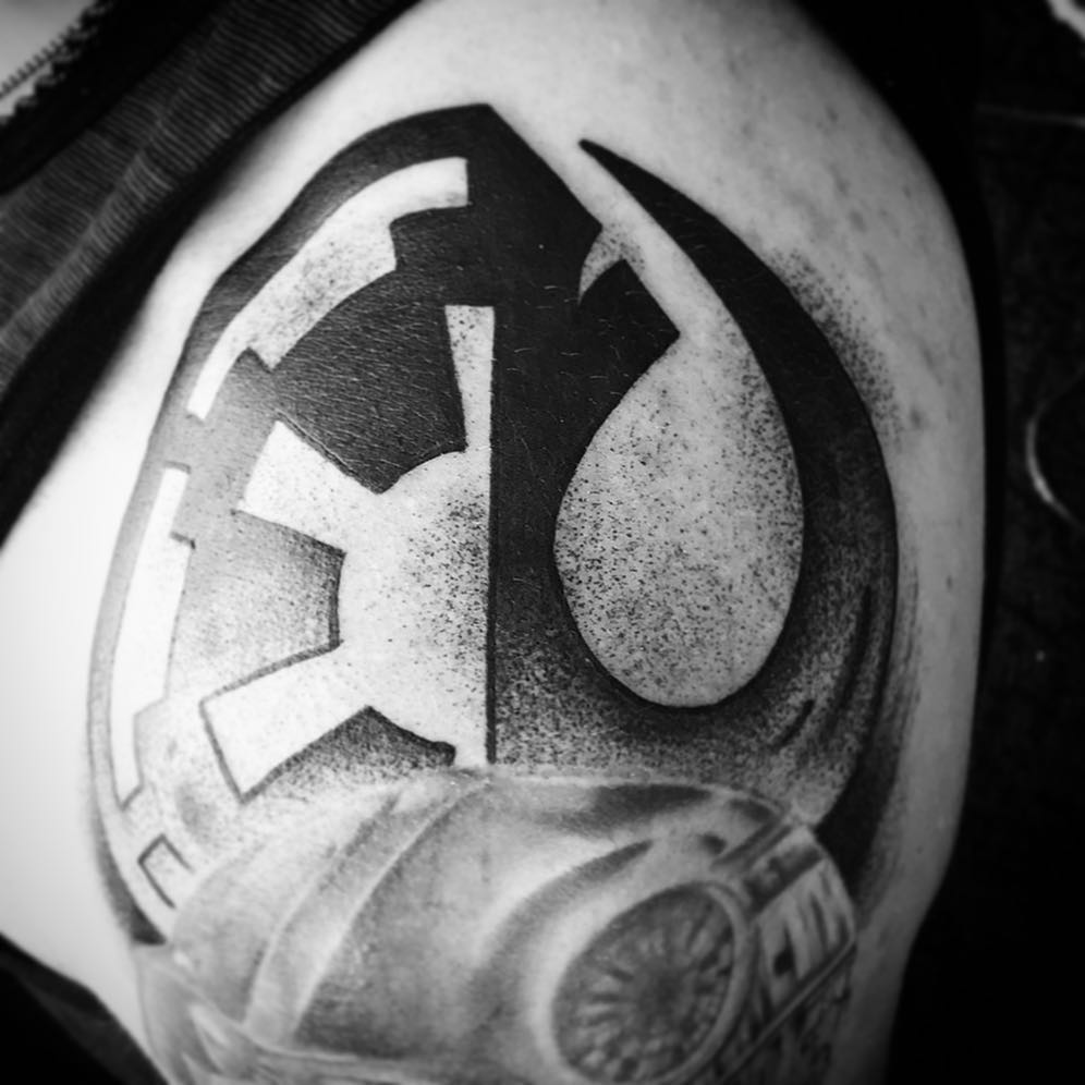 Tattoo by @coreyclarktattoos — dotwork