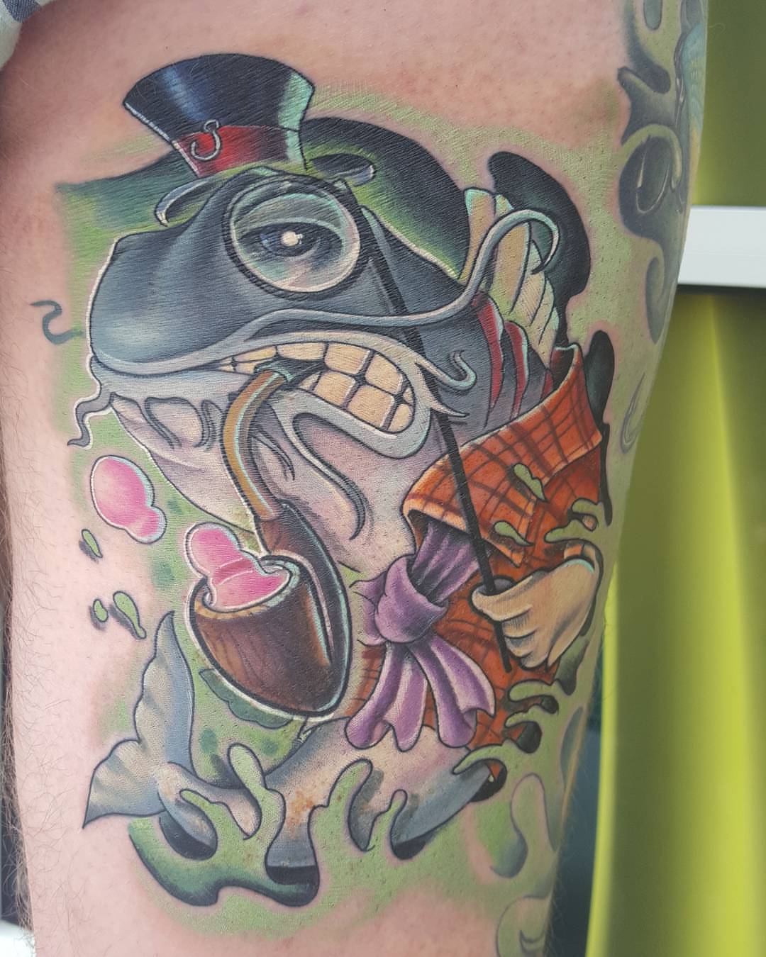 Frog pirate new school tattoo on the forearm by Jon Goad