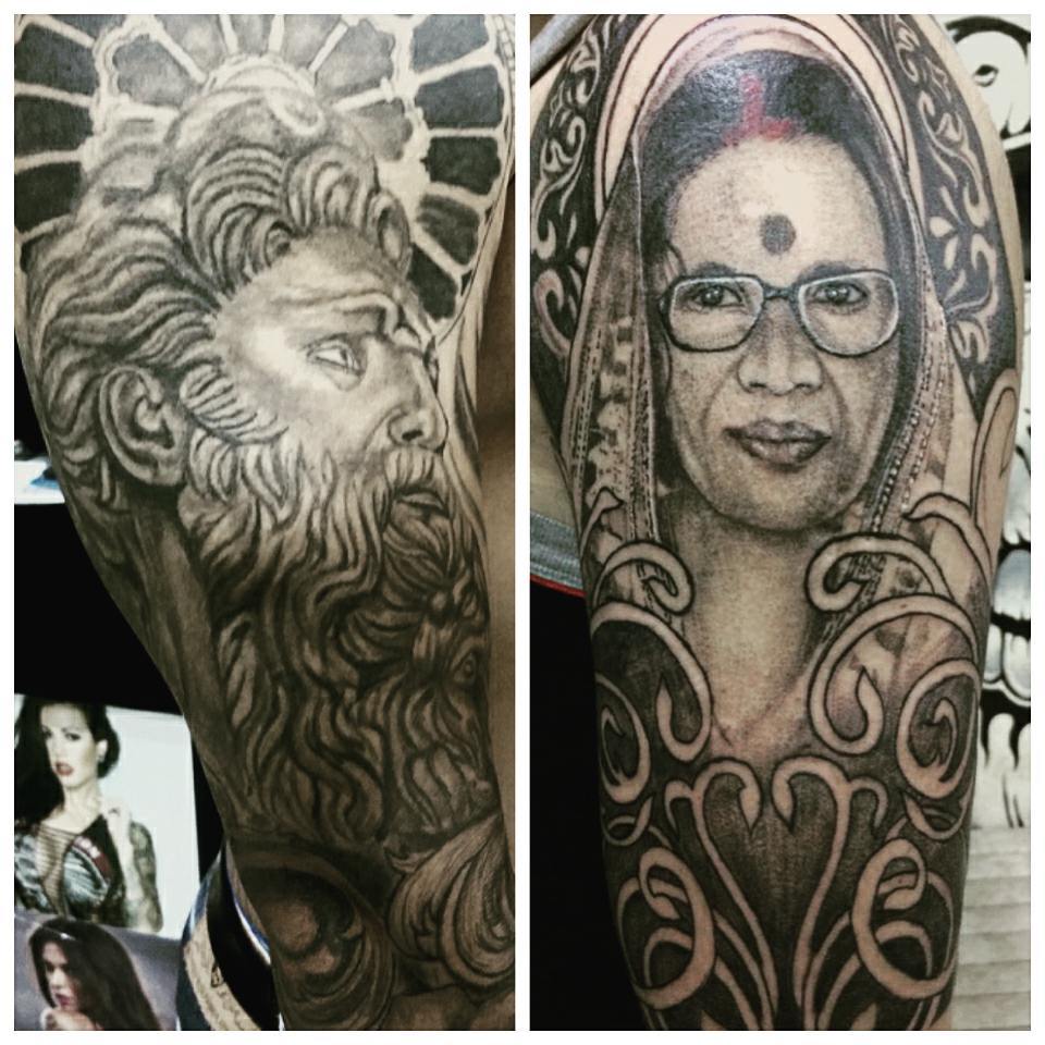 Tattoo by @kabirray11 — realism, black_and_grey