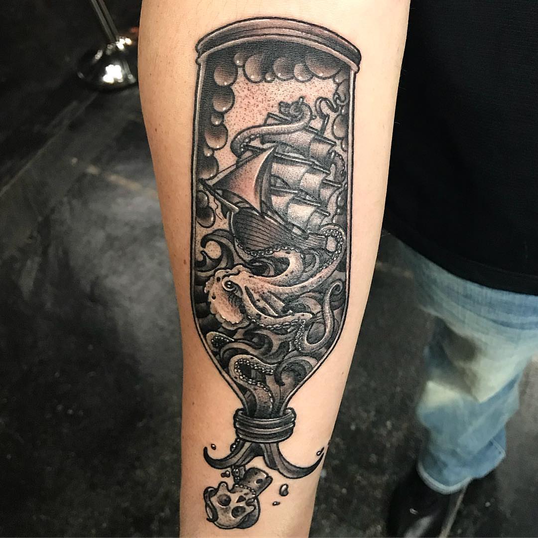 Tattoo by @coreyclarktattoos — black_and_grey, realism