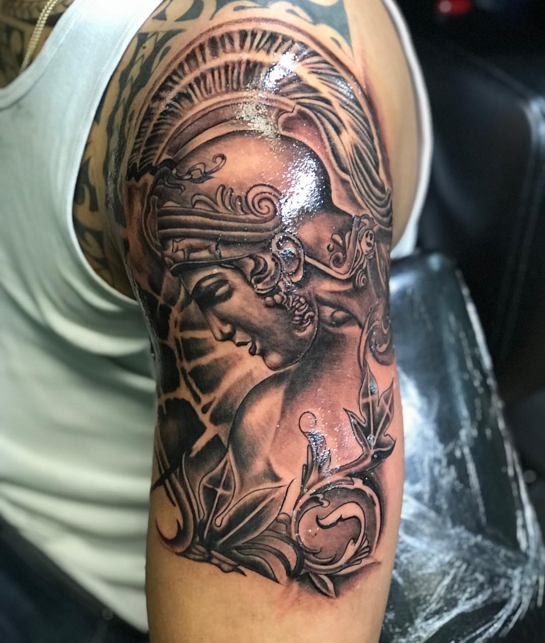 Tattoo by @oscartattoo — black_and_grey, realism