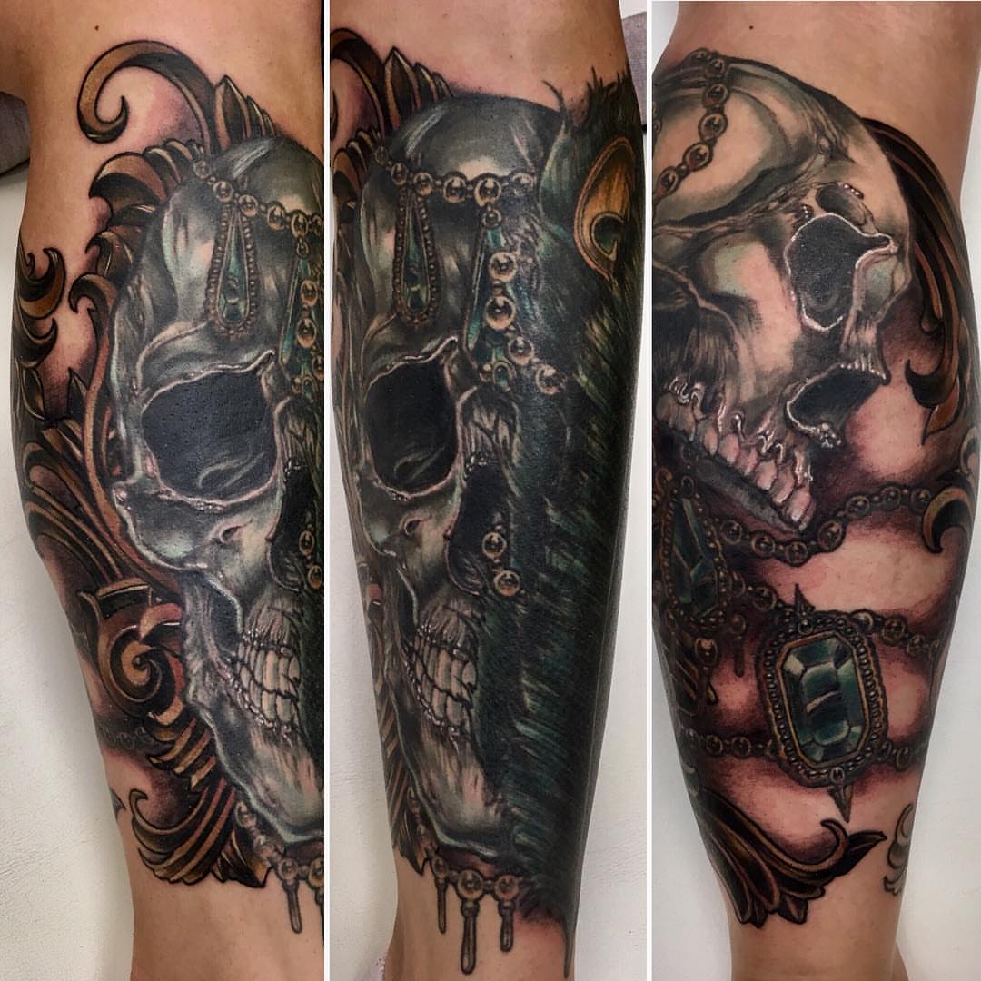 Tattoo by @fabianbaigueratattoo — dark_realism, black_and_grey