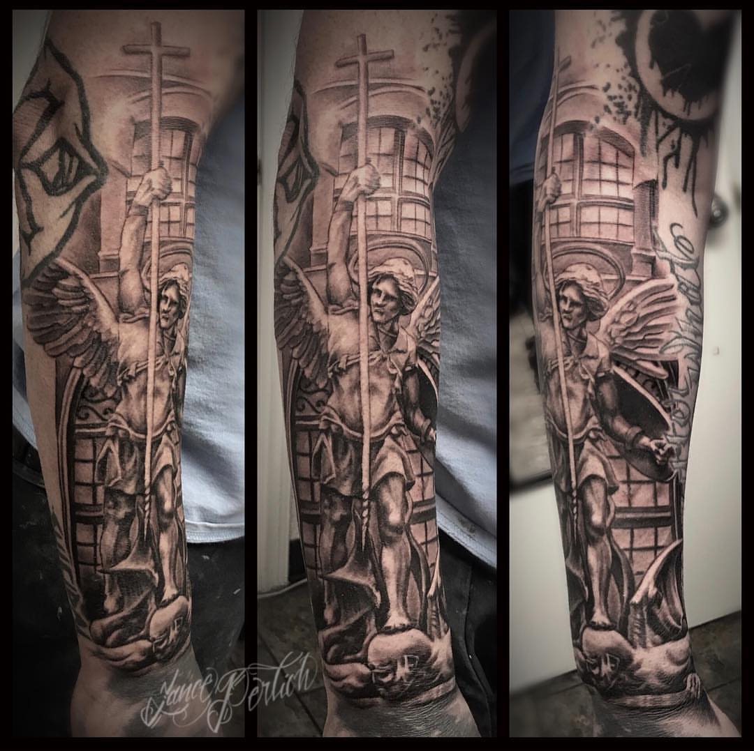 Tattoo by @lanceperlichtattoos — black_and_grey, realism