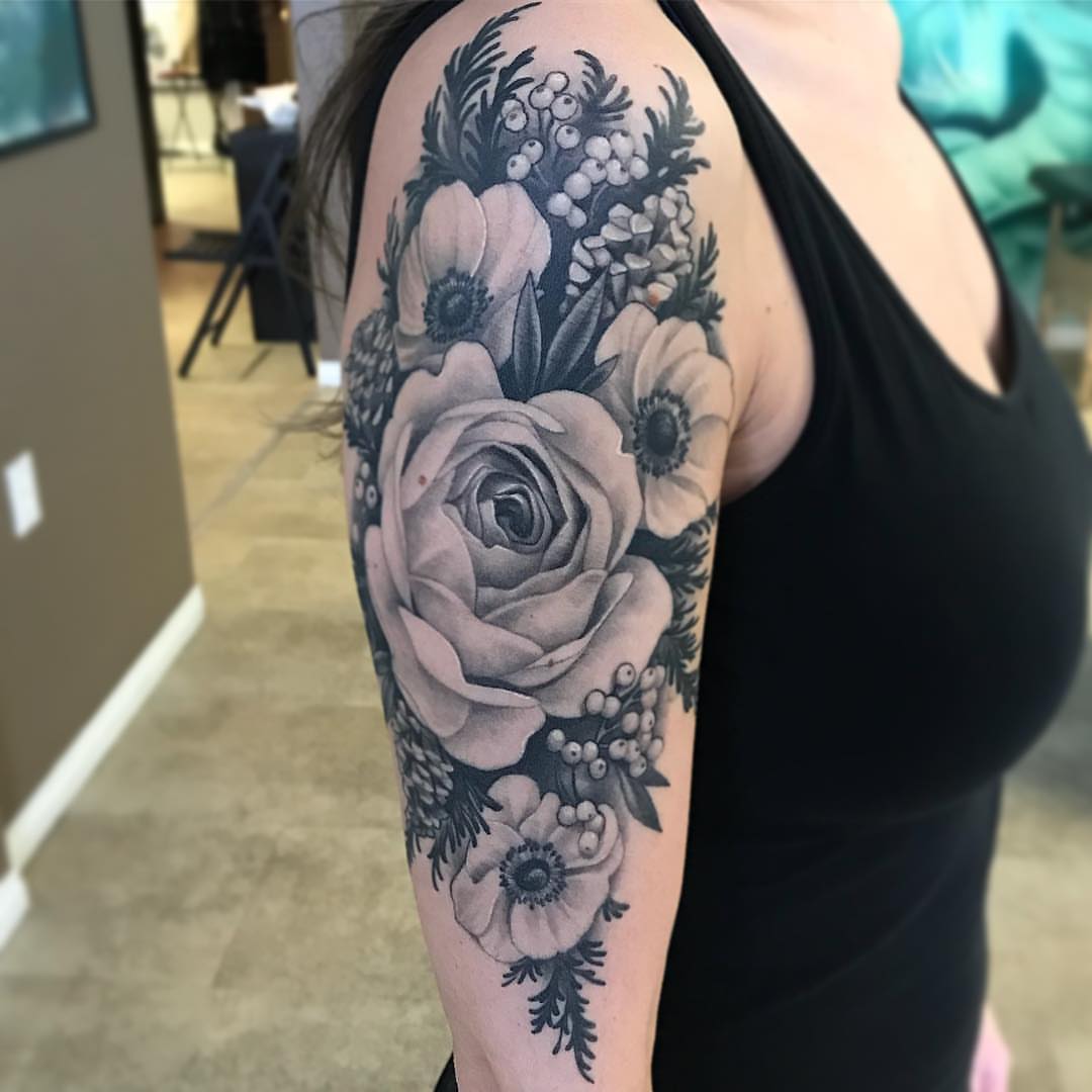 Tattoo by @missautumndancer — black_and_grey, realism
