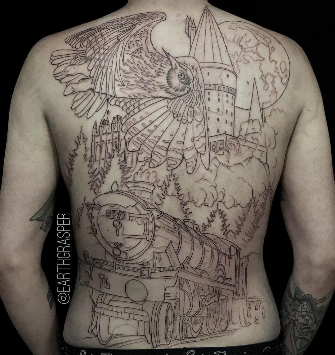 Tattoo by @earthgrasper — black_and_grey, realism