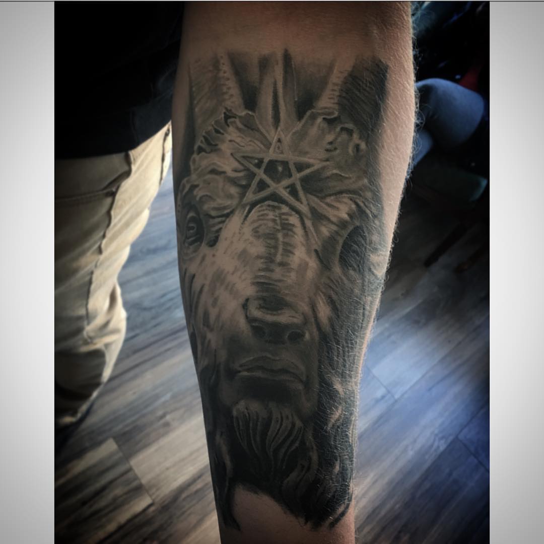 Man's face realism tattoo on the forearm by Kody Miller Tattoos 📍Kansas City MO Tattoo, Kansas City, Missouri