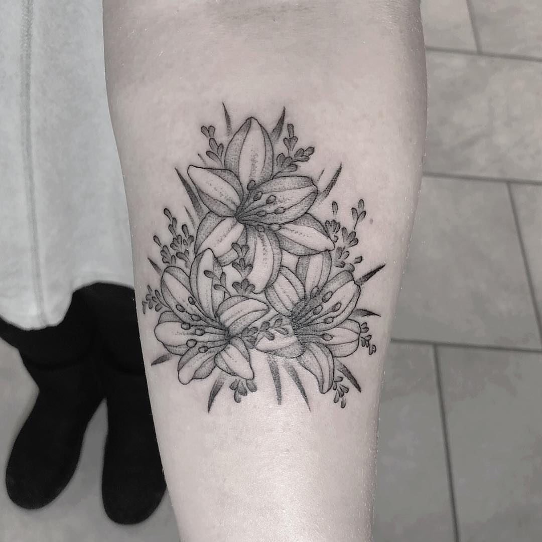 Tattoo by @loganficktattoos — dotwork, black_and_grey