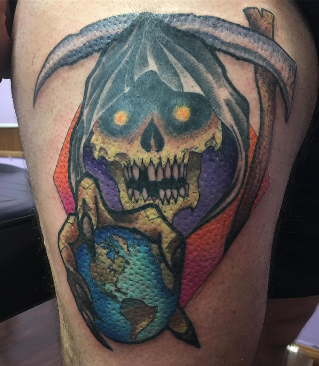 Tattoo by @tattoosbydustinb — dotwork, realism