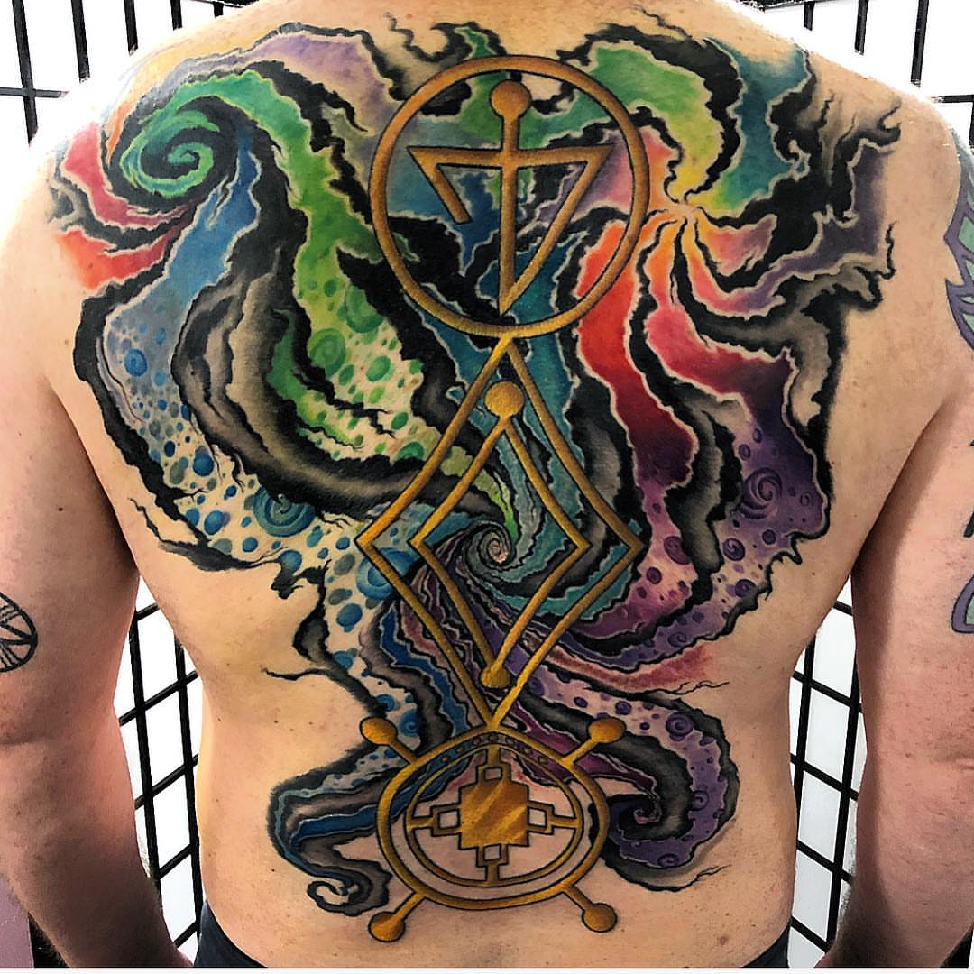 Tattoo by @justintattooart — geometric