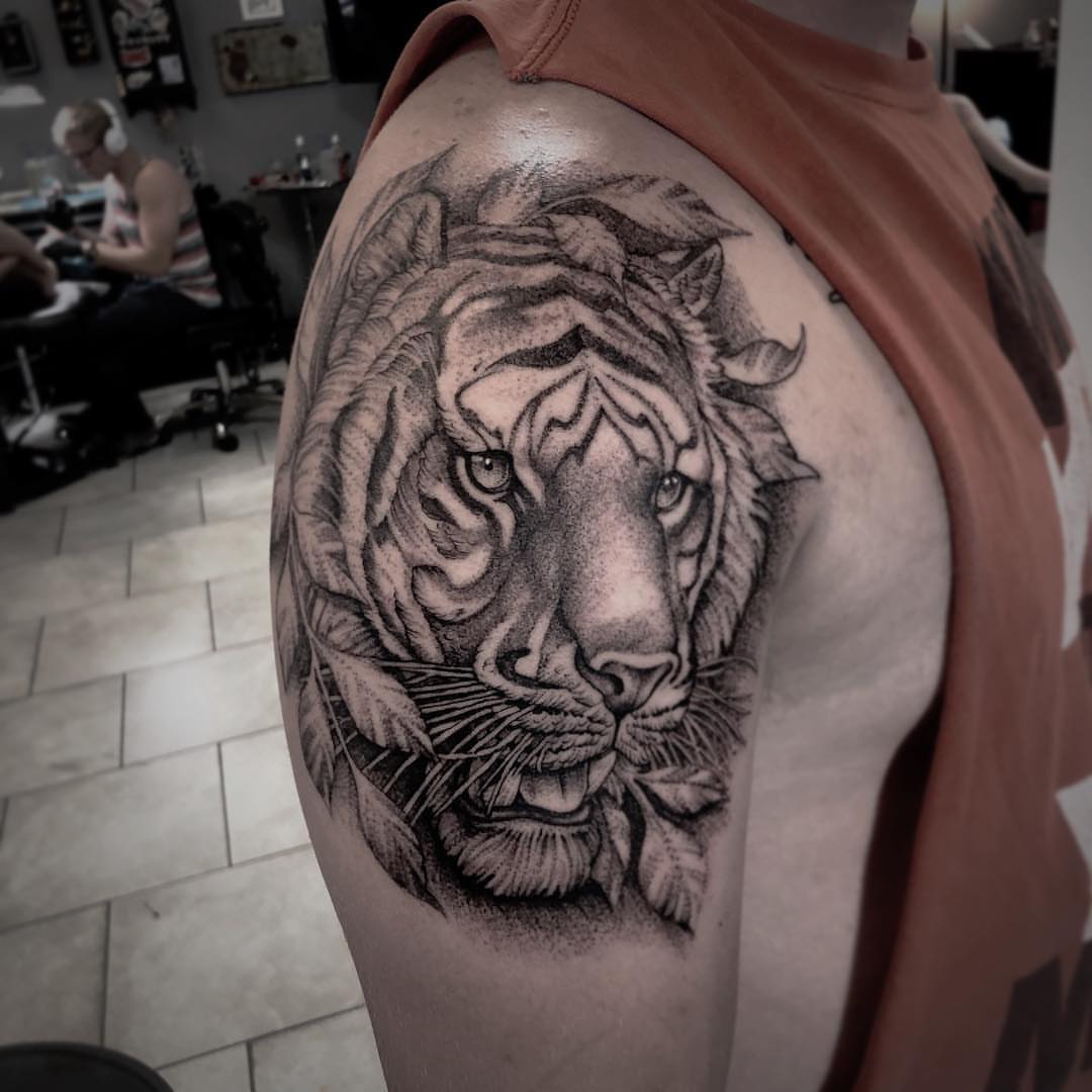 Tattoo by @loganficktattoos — realism, dotwork