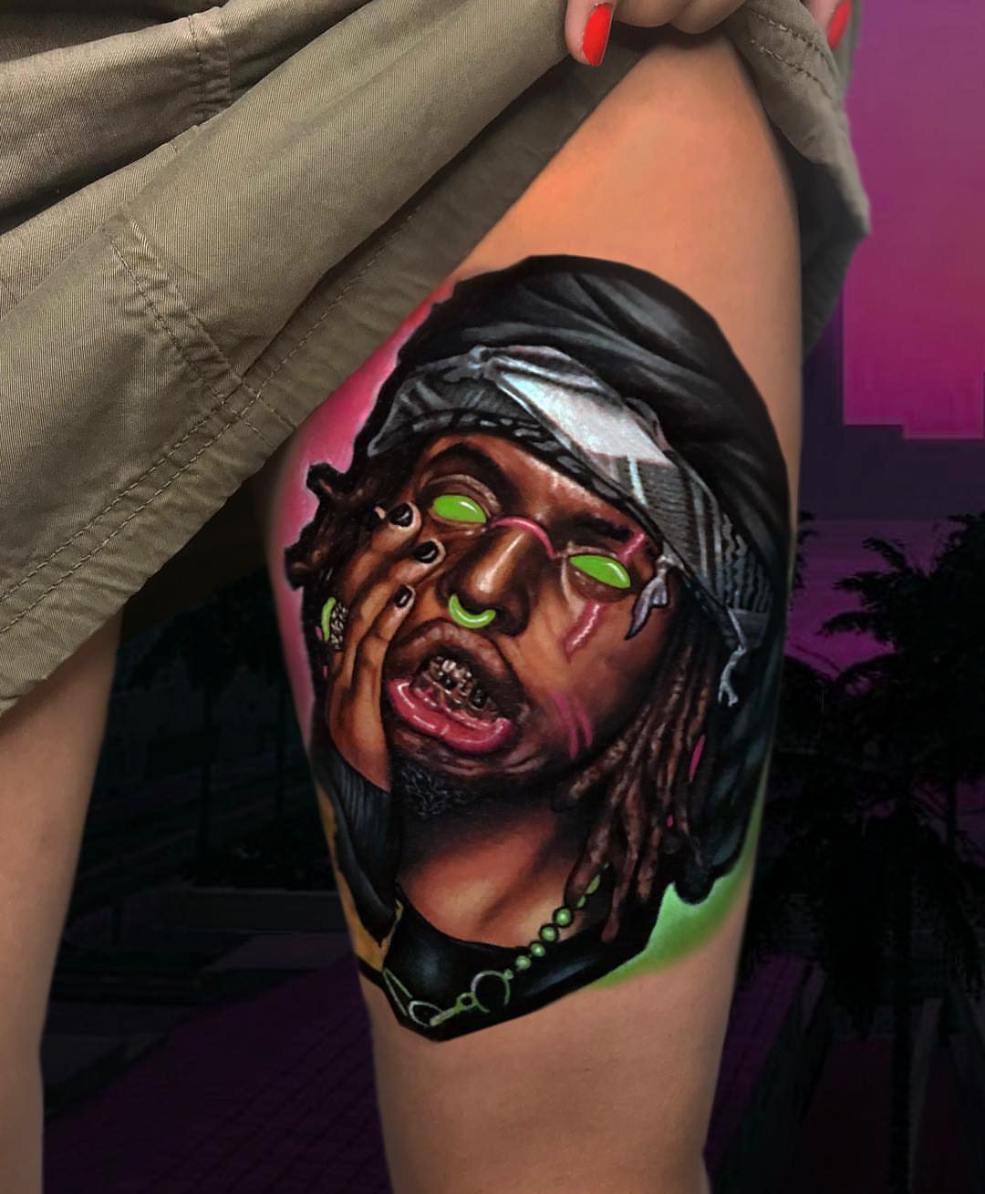 Portrait of a man realism tattoo on the forearm by Aren