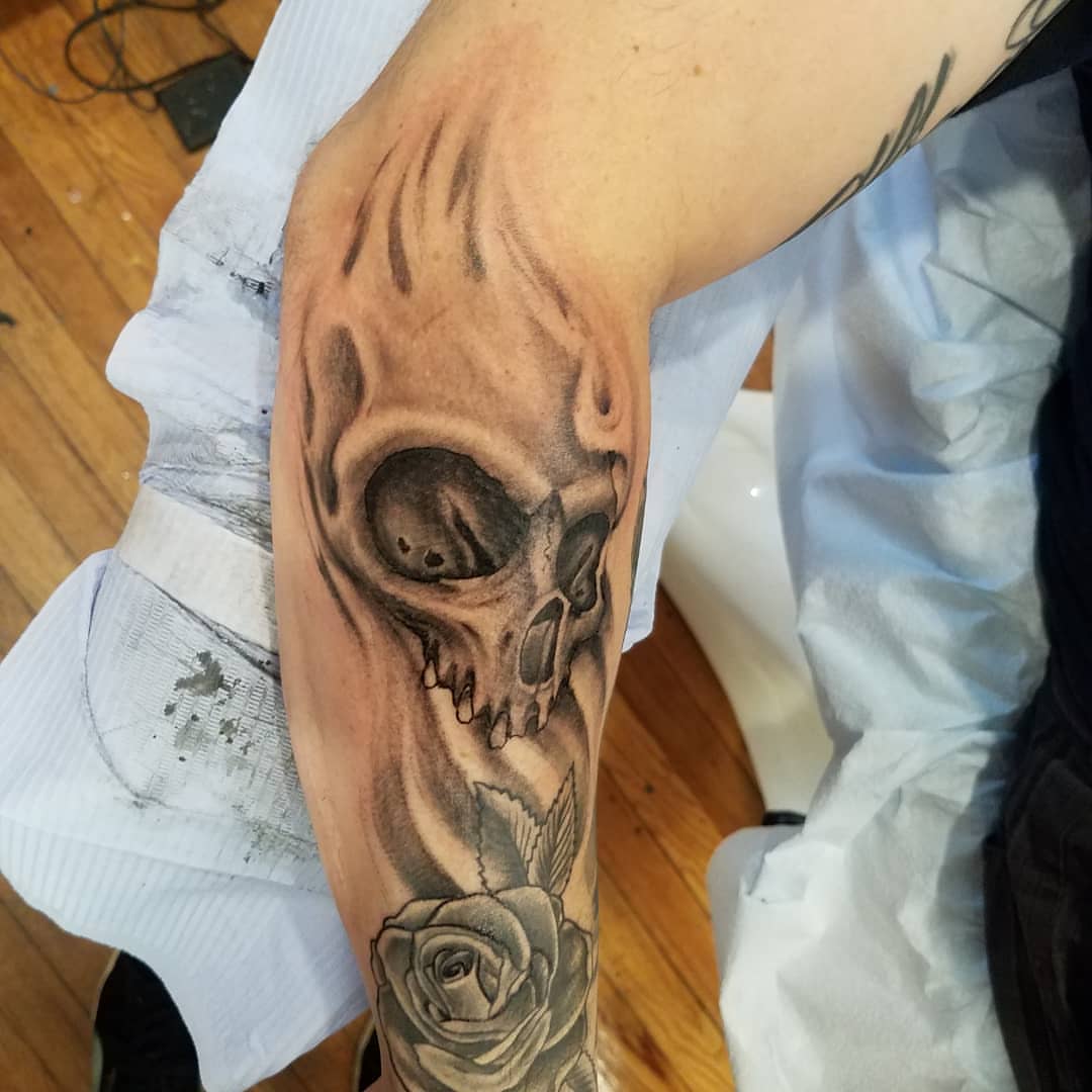 Tattoo by @mikedellerba — black_and_grey, realism