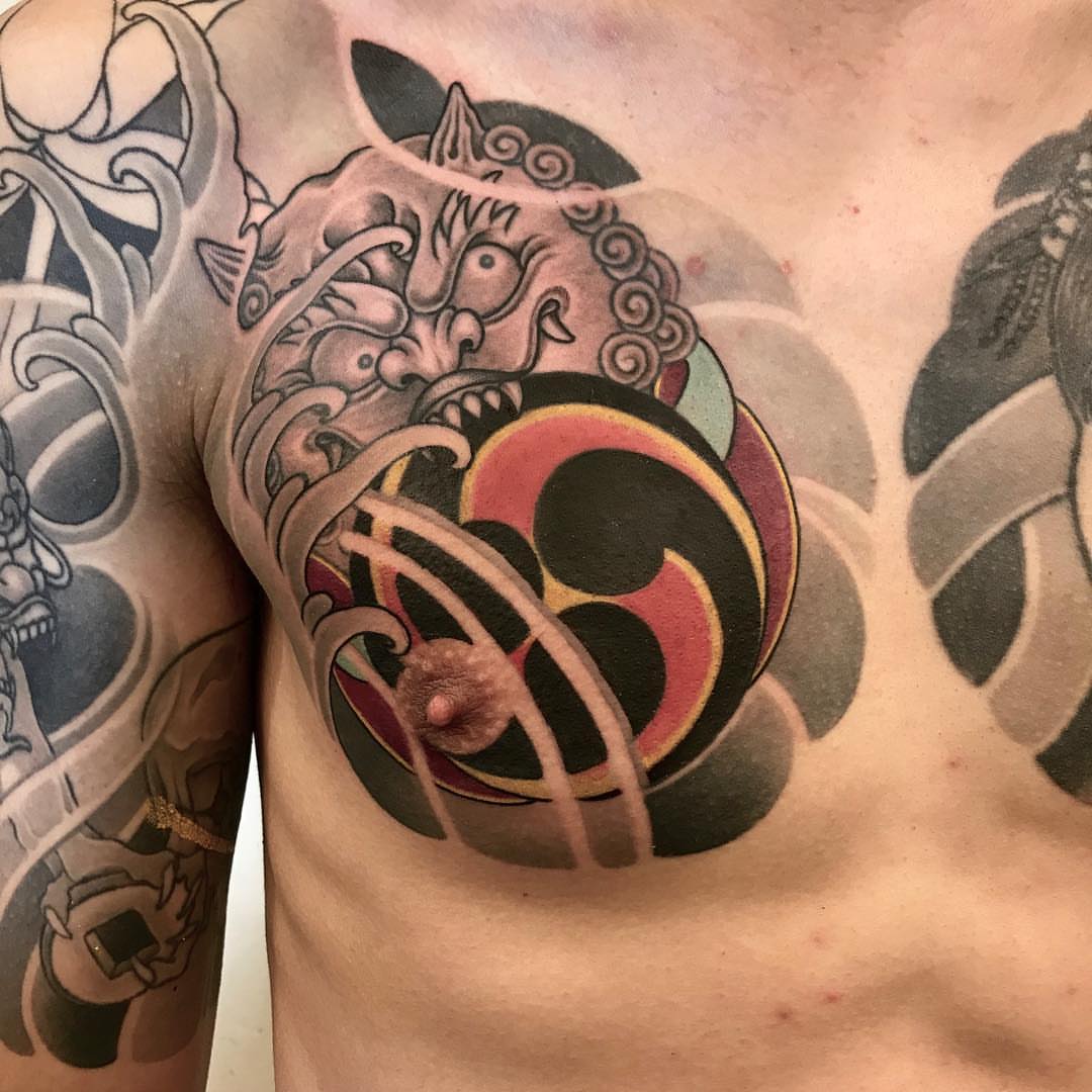 Japanese irezumi japanese irezumi tattoo on the chest by 重君