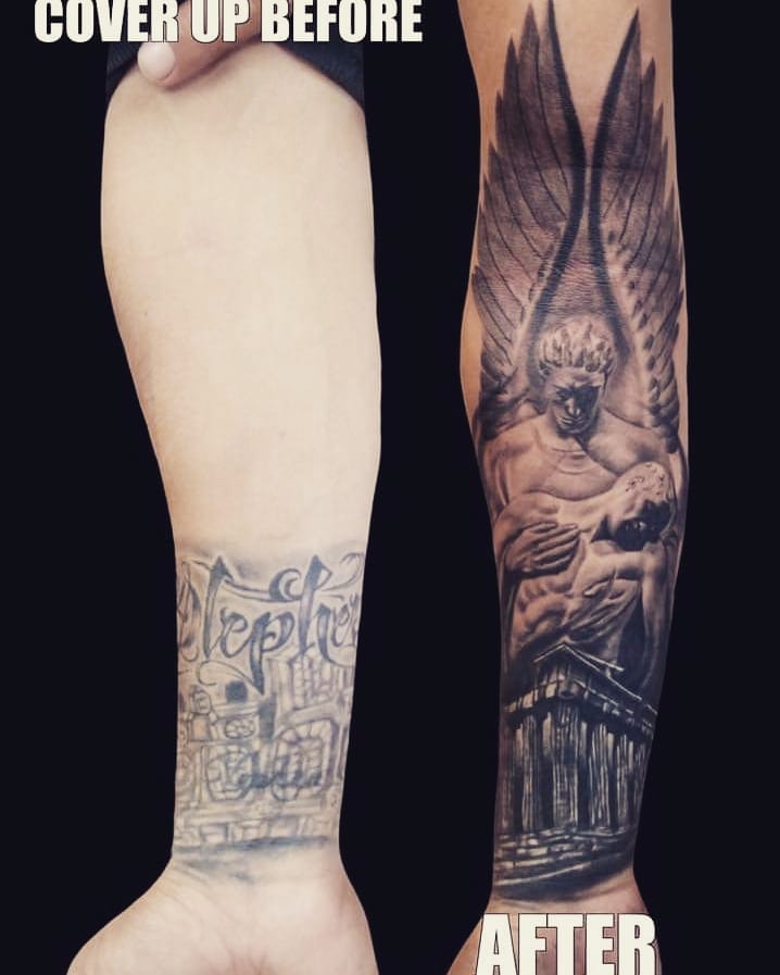 Tattoo by @lougottitattoo — black_and_grey, realism