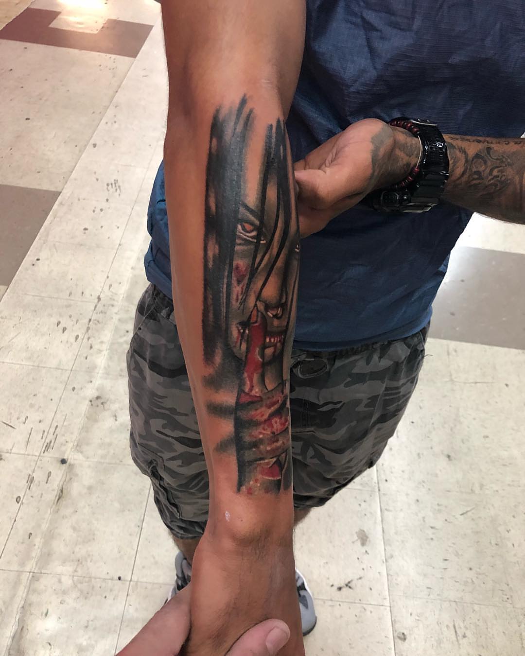 Zombie dark realism tattoo on the forearm by Tattoos By Mauze