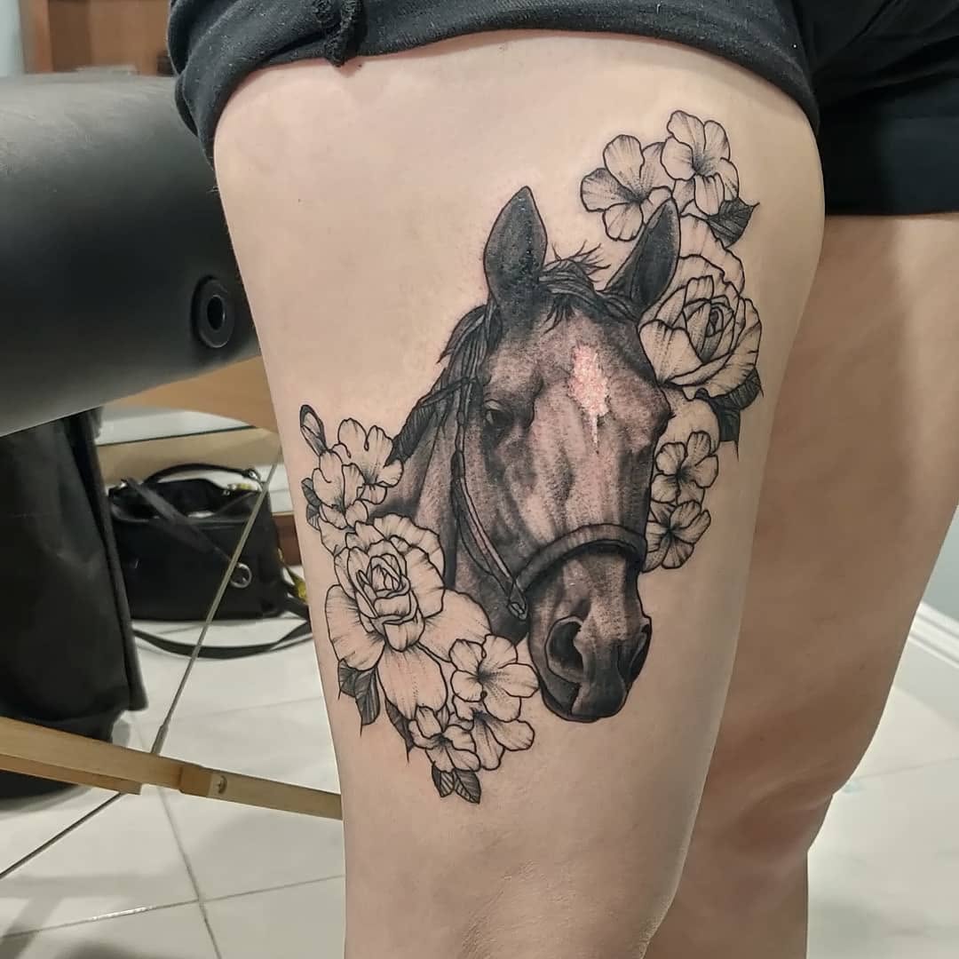 Tattoo by @jazihnotattoo — realism, black_and_grey
