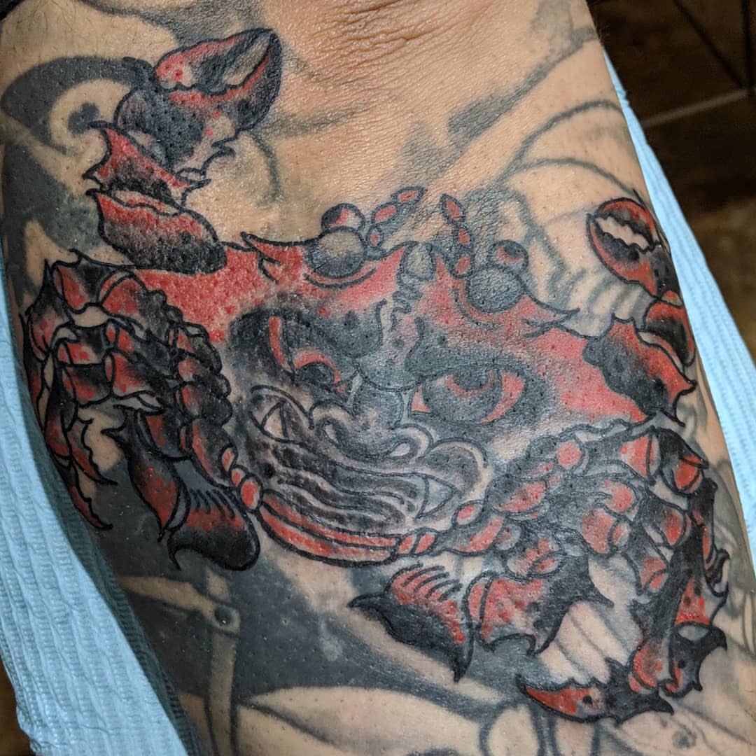 Koi fish japanese irezumi tattoo on the thigh by Rue McLean