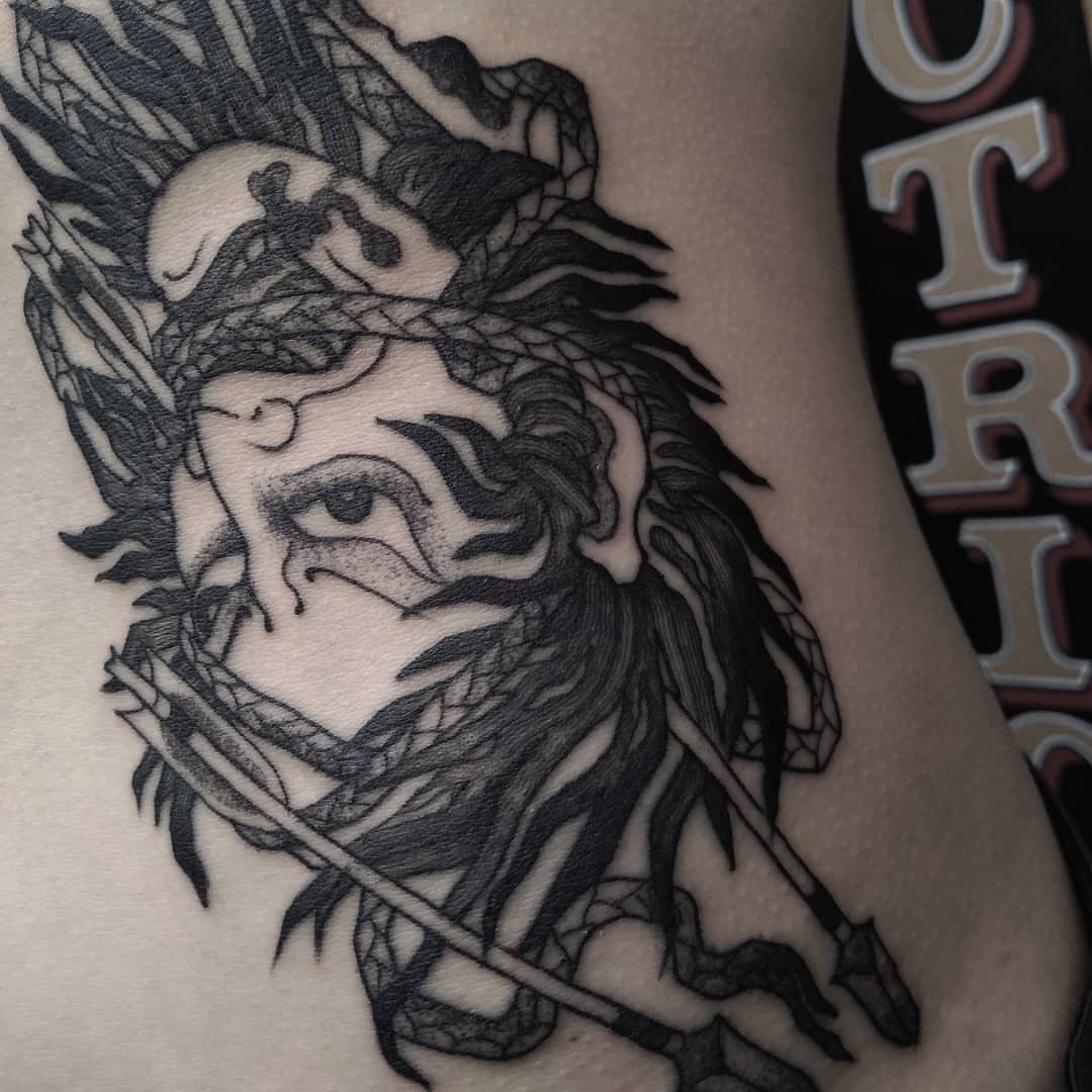 Tattoo by @blackbird_okinawa — black_and_grey