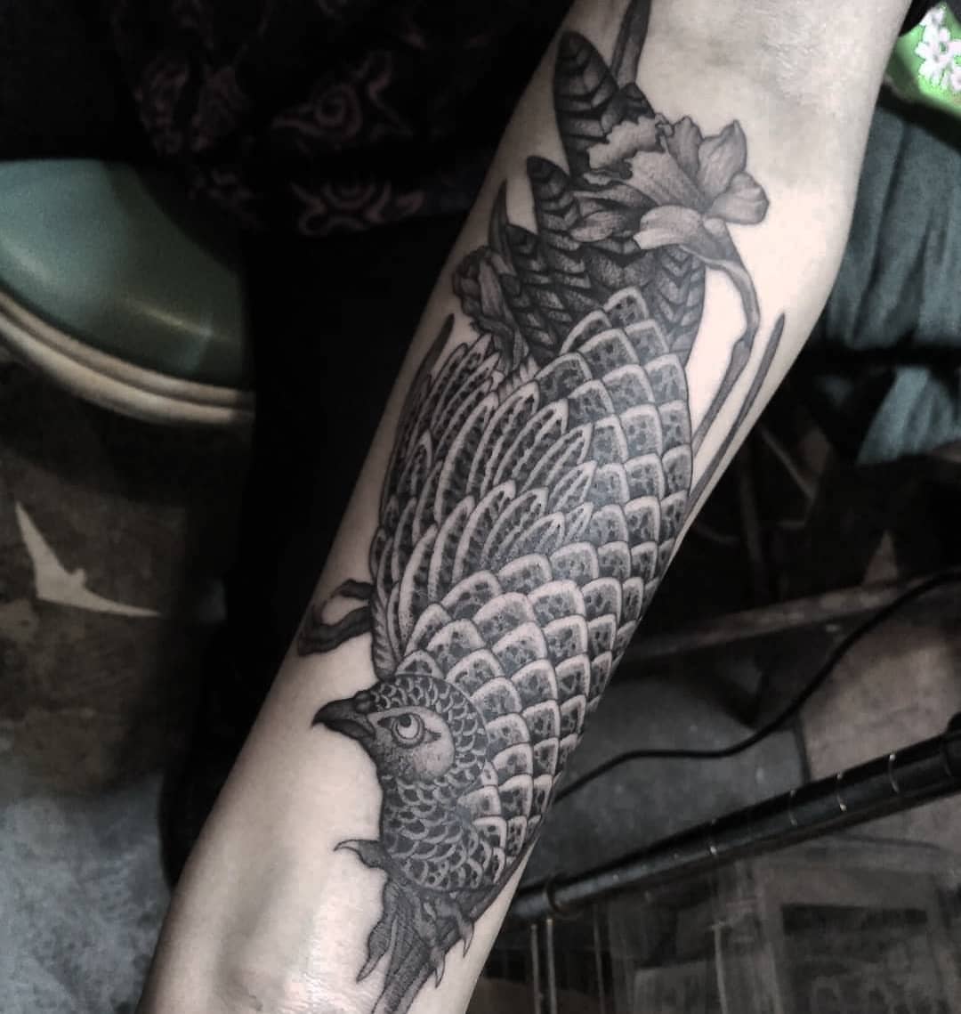 Tattoo by @blackbird_okinawa — black_and_grey