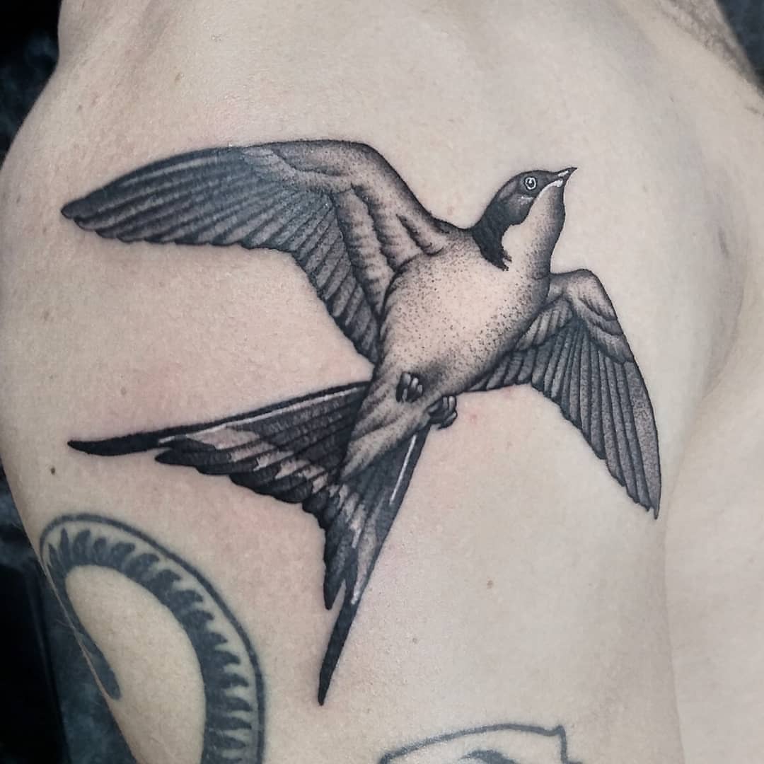 Tattoo by @blackbird_okinawa — black_and_grey