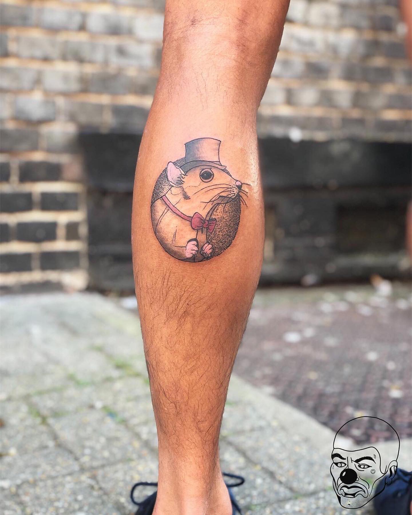 Hamster in top hat realism tattoo on the forearm by πππ πππππππ