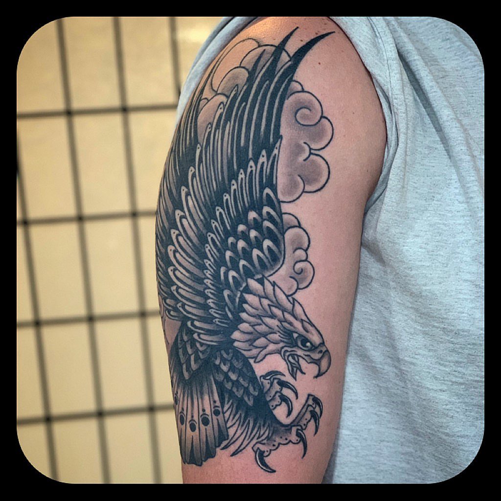 Tattoo by @frankphoenix — black_and_grey