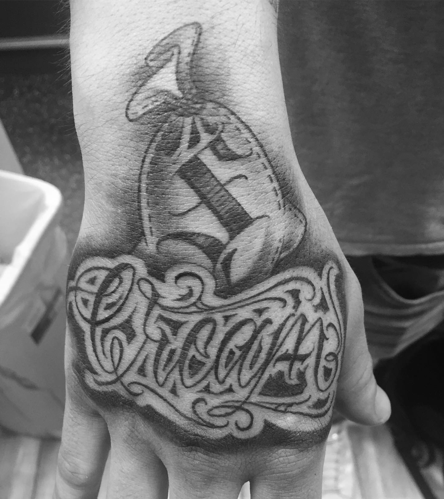 Tattoo by @jokertattoos — american_traditional, lettering_script
