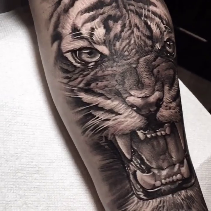 Tattoo by @tat2va — realism, black_and_grey