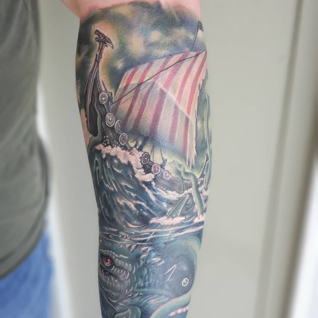 Tattoo by @oh_my_goad — realism, black_and_grey