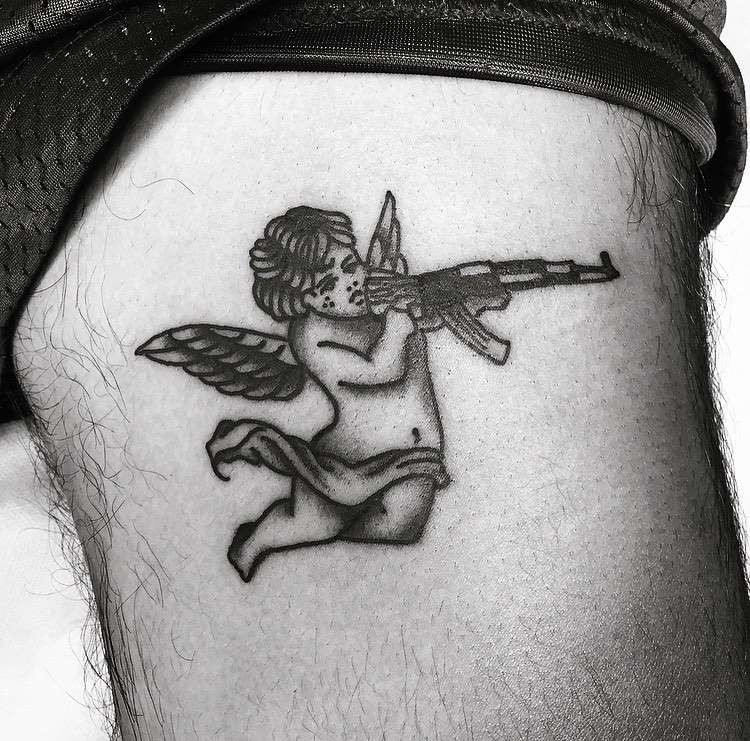 Tattoo by @crust_king — black_and_grey