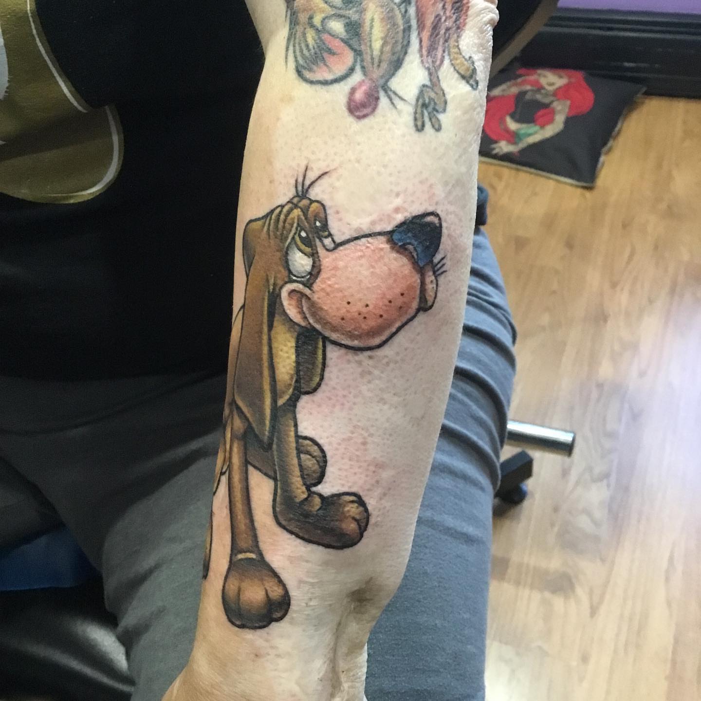 Taz the Tasmanian devil illustrative tattoo on the forearm by Ariel Robinson