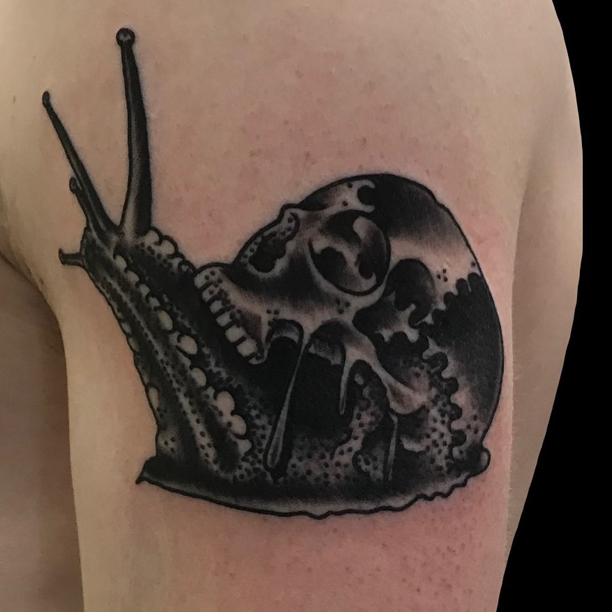 Tattoo by @chrisstuckertattoos — black_and_grey