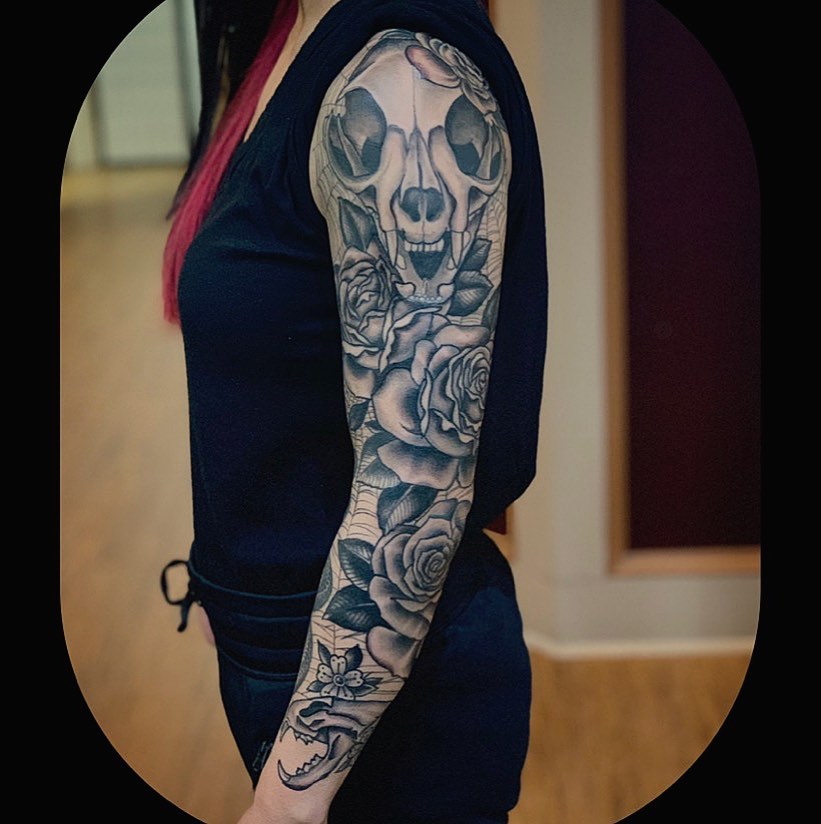 Tattoo by @frankphoenix — black_and_grey, realism