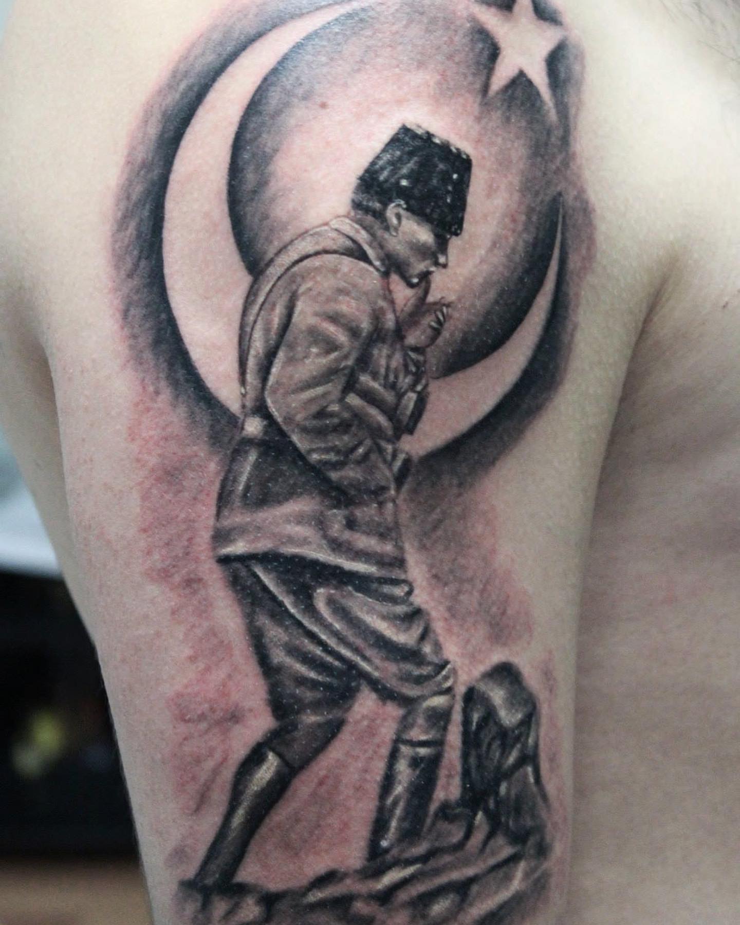 Tattoo by @ozzyblacklinetattoo — black_and_grey