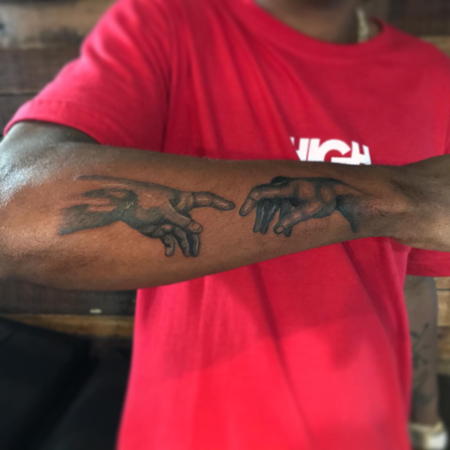 Hands black and grey tattoo on the forearm by PrimaTa’ttoo_021