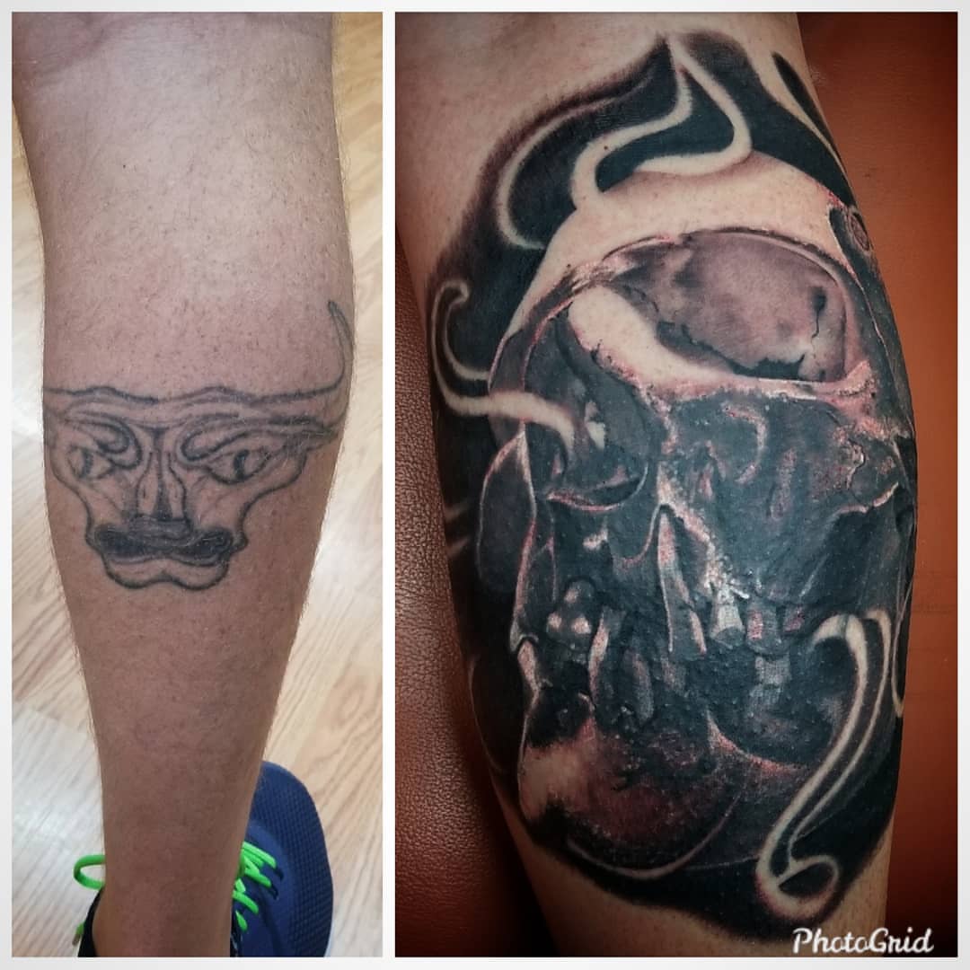 Tattoo by @lougottitattoo — black_and_grey, dark_realism