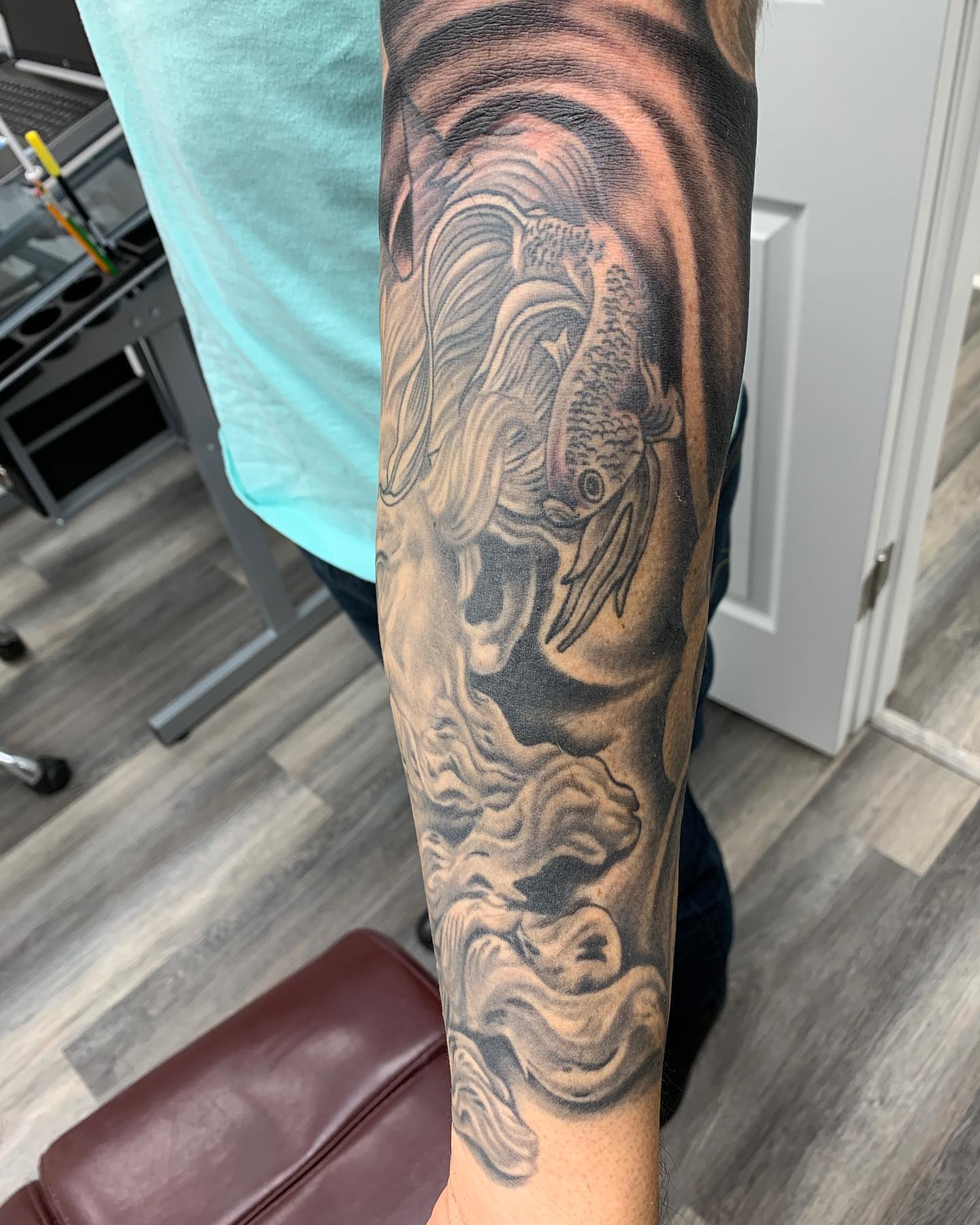 Tattoo by @garlandt35 — black_and_grey
