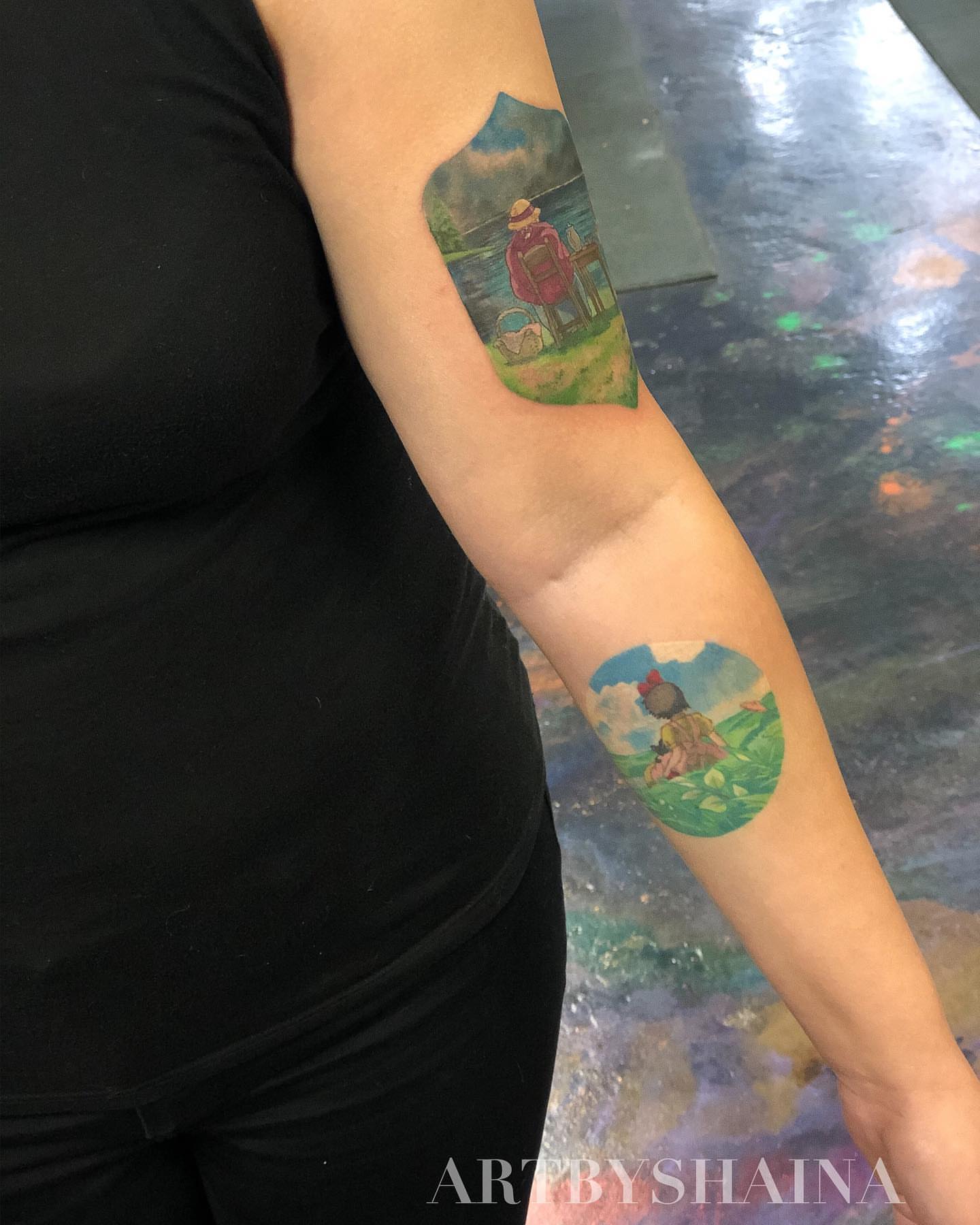 Anime characters illustrative tattoo on the forearm by ππ·π°πΈπ½π°