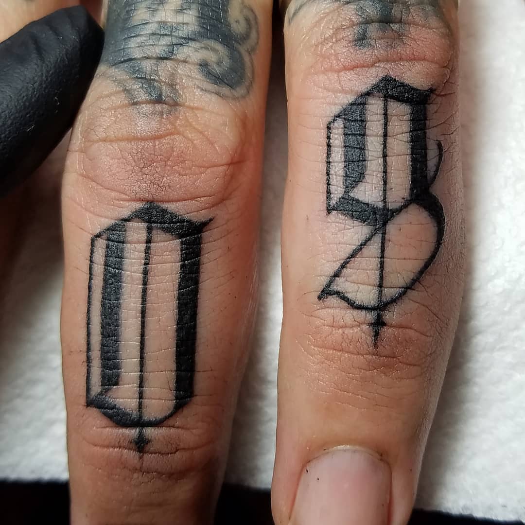 Lettering lettering script tattoo on the hand by @jaclyngreb