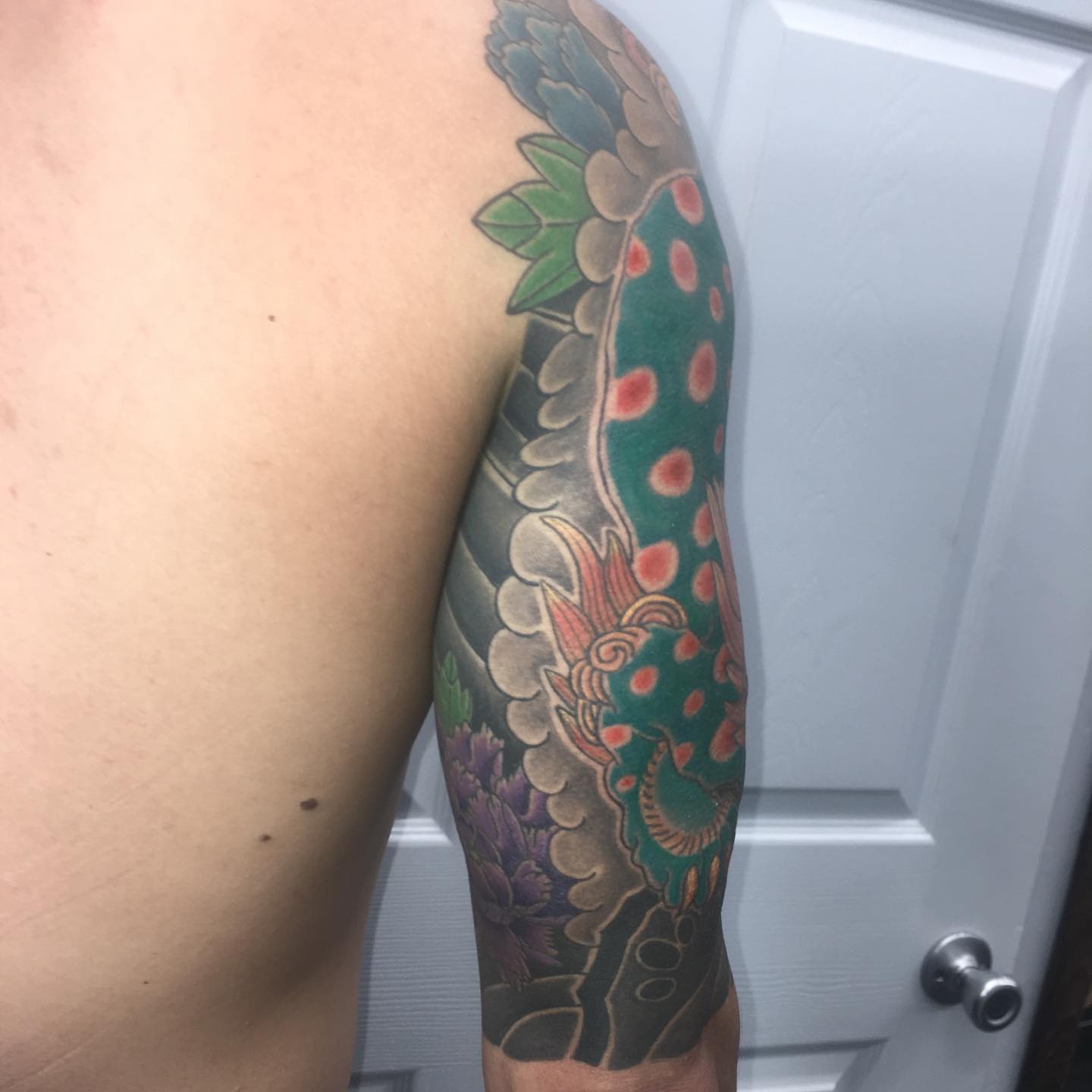 Koi fish japanese irezumi tattoo on the forearm by Ei Horimiya Omiya