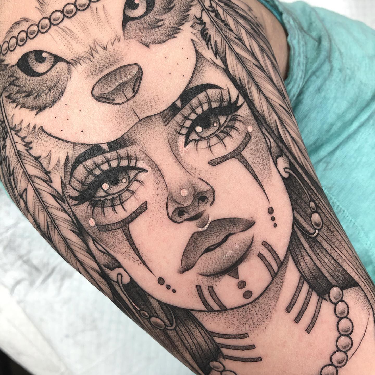 Tattoo by @shelbytattoos — dotwork, realism