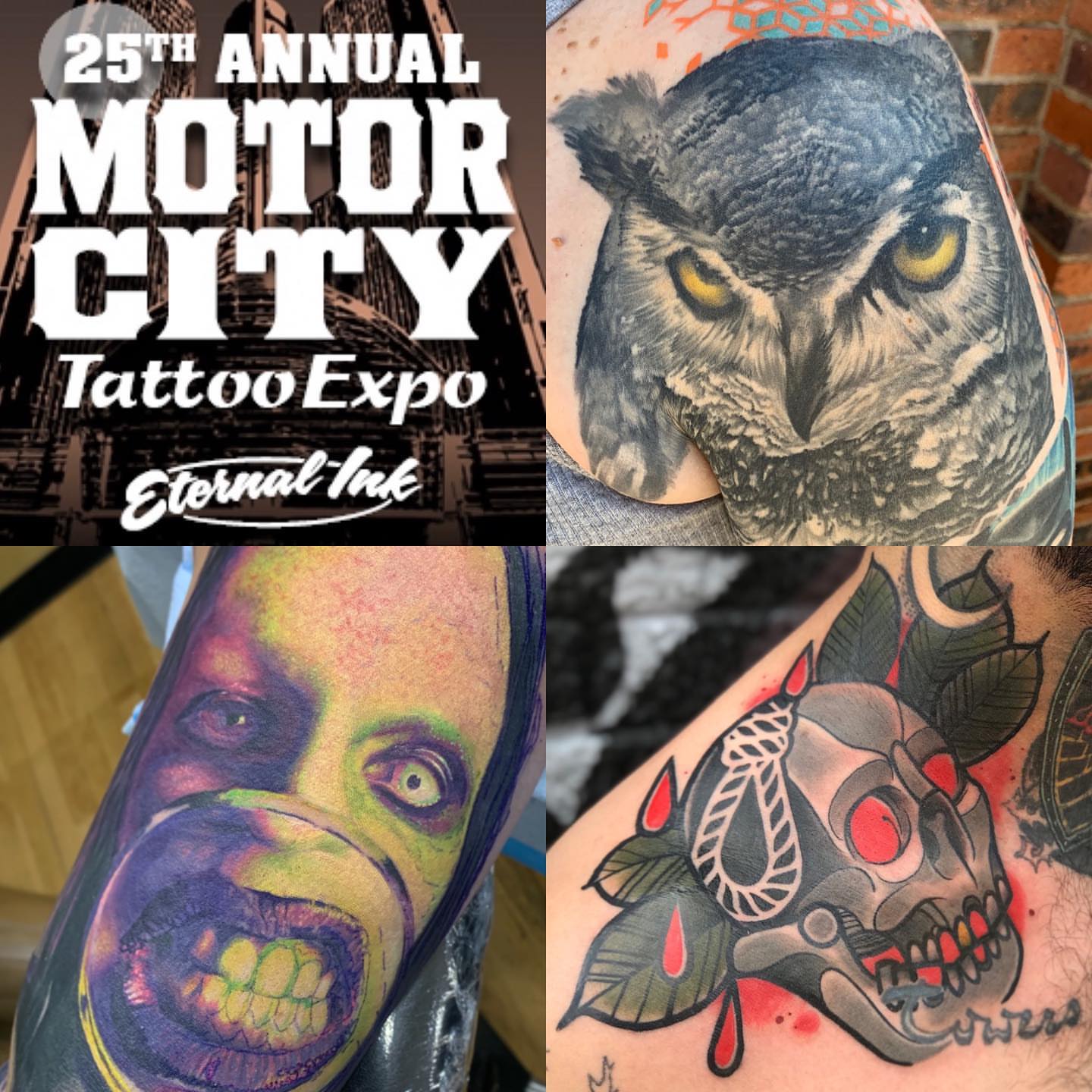 Owl realism tattoo on the shoulder by Ben Viamontes