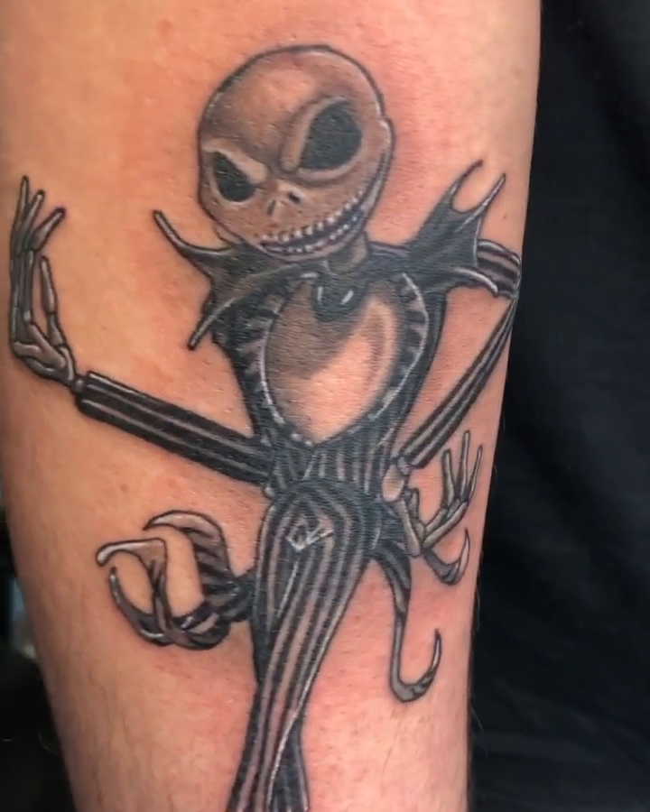 Jack Skellington realism tattoo by Tattoos by Rey G.