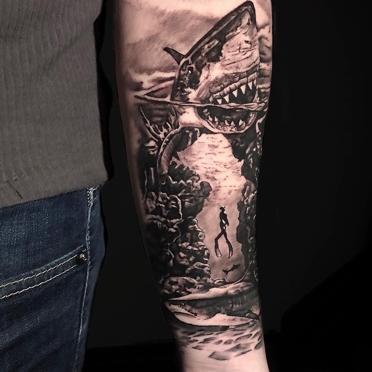 Tattoo by @mannyfacestattoo — black_and_grey, realism