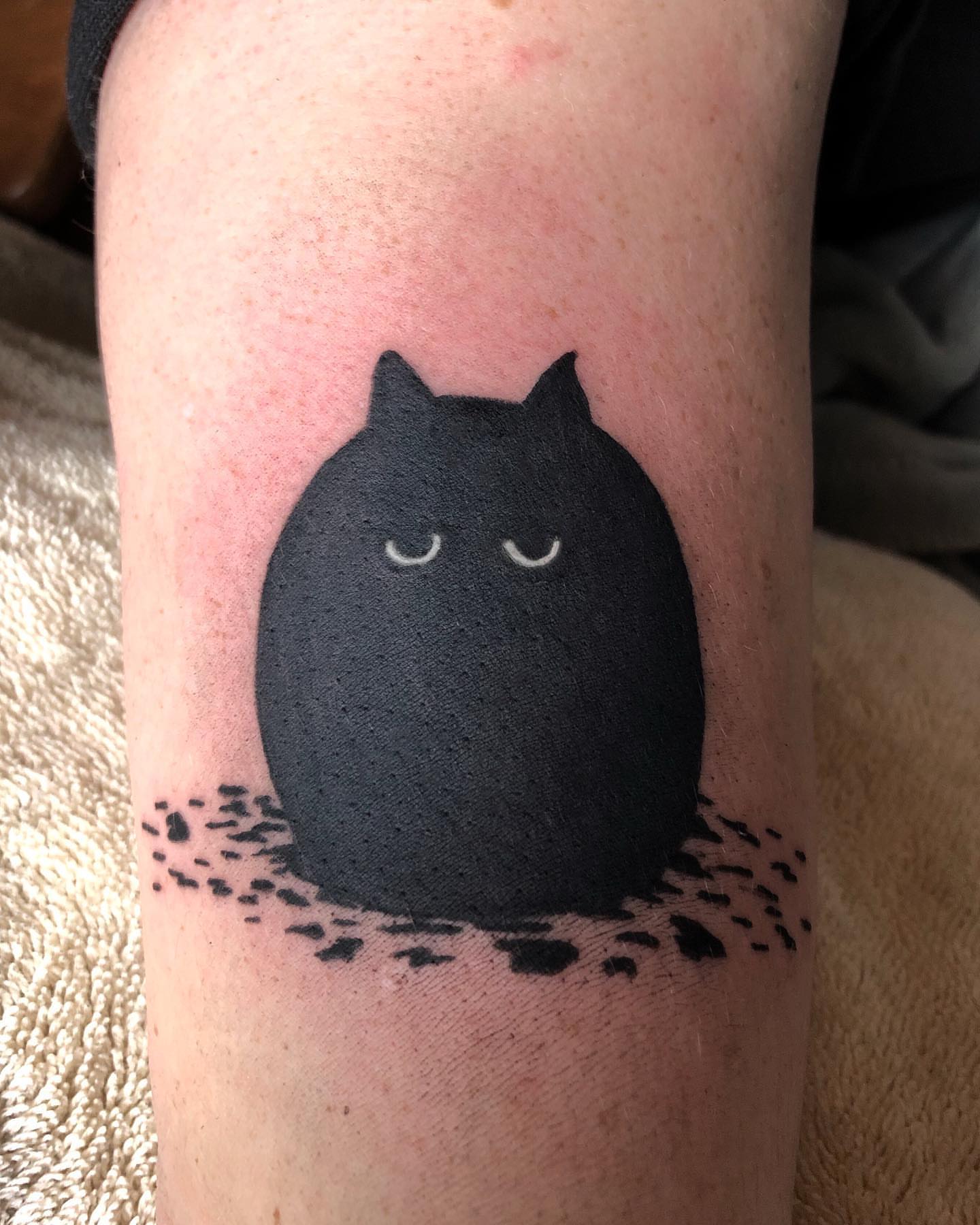 Black cat dotwork tattoo on the forearm by Tattoo Artist ⚔️ San Diego, CA