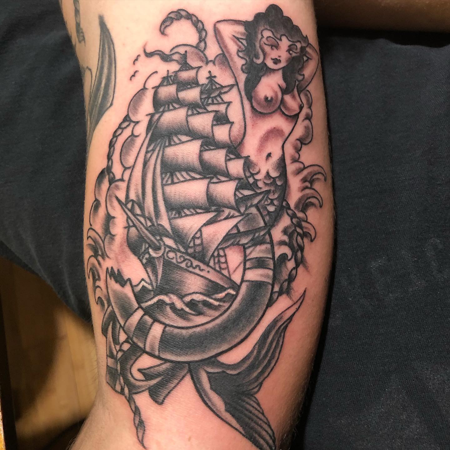 Tattoo by @milford13 — american_traditional, black_and_grey