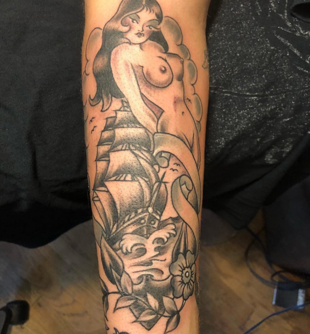 Tattoo by @milford13 — american_traditional, black_and_grey