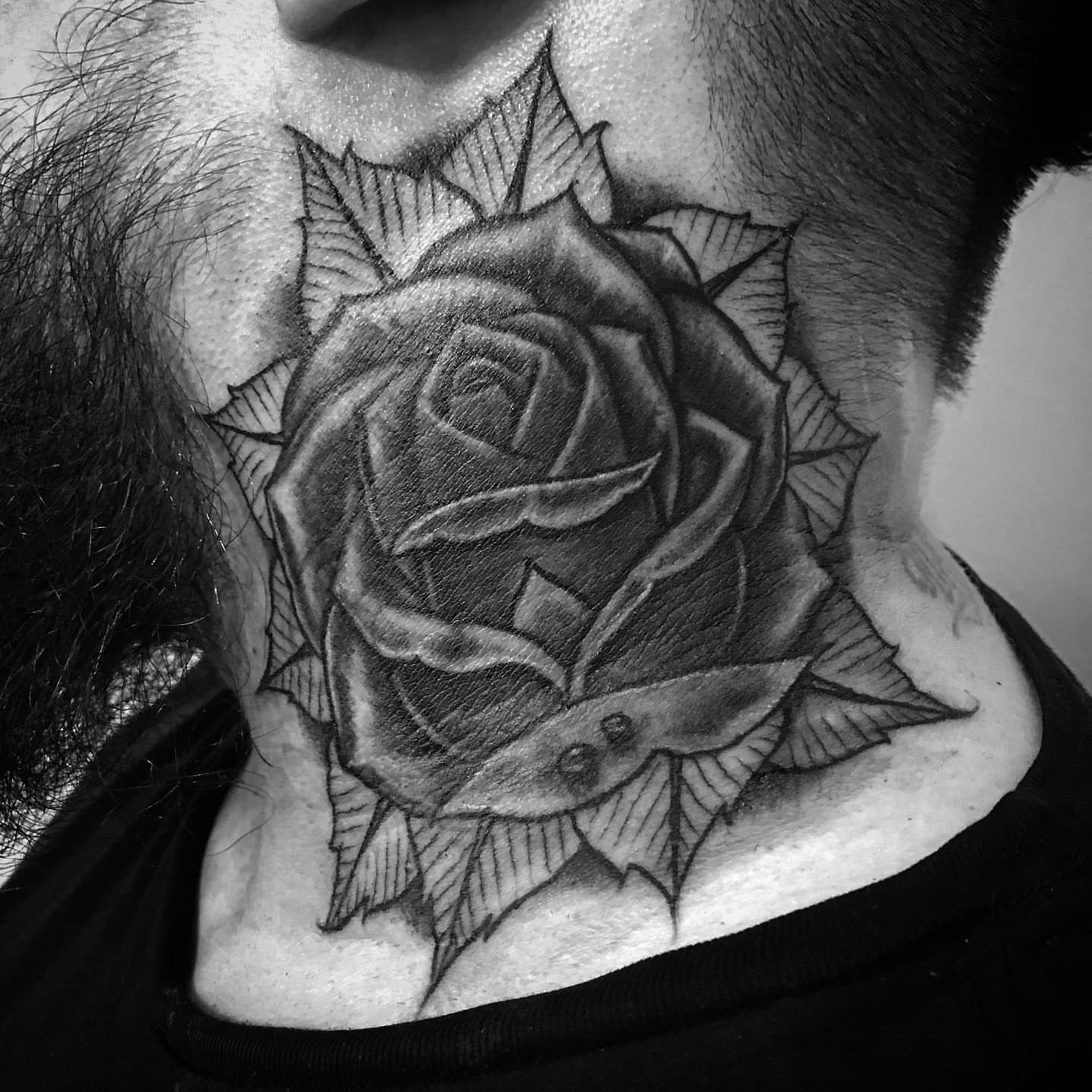 Rose realism tattoo on the neck by π π π β π π π π