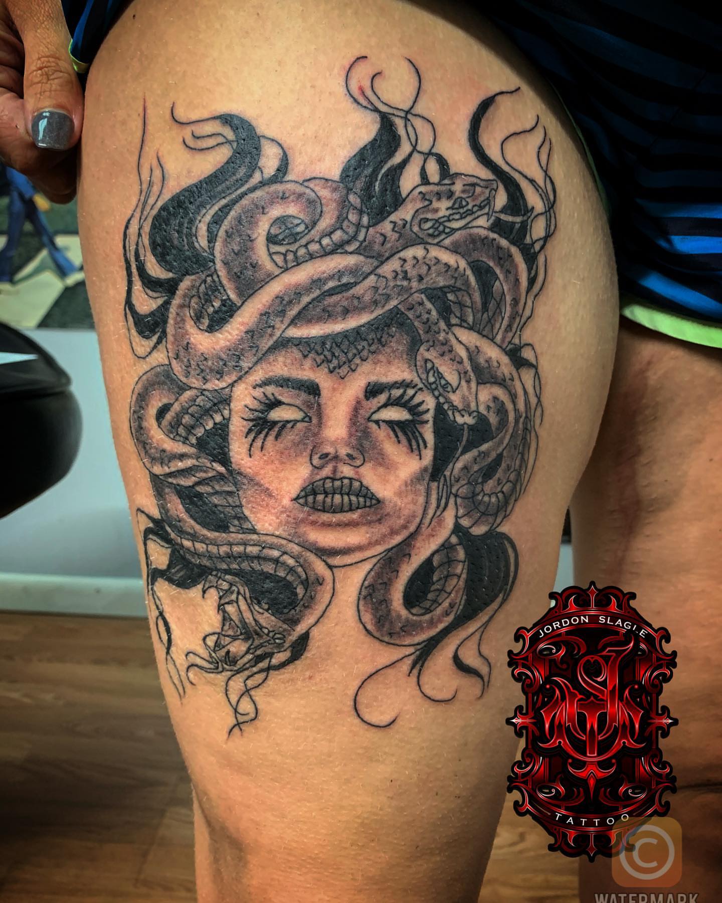Tattoo by @jordonslagletattooer — black_and_grey, realism